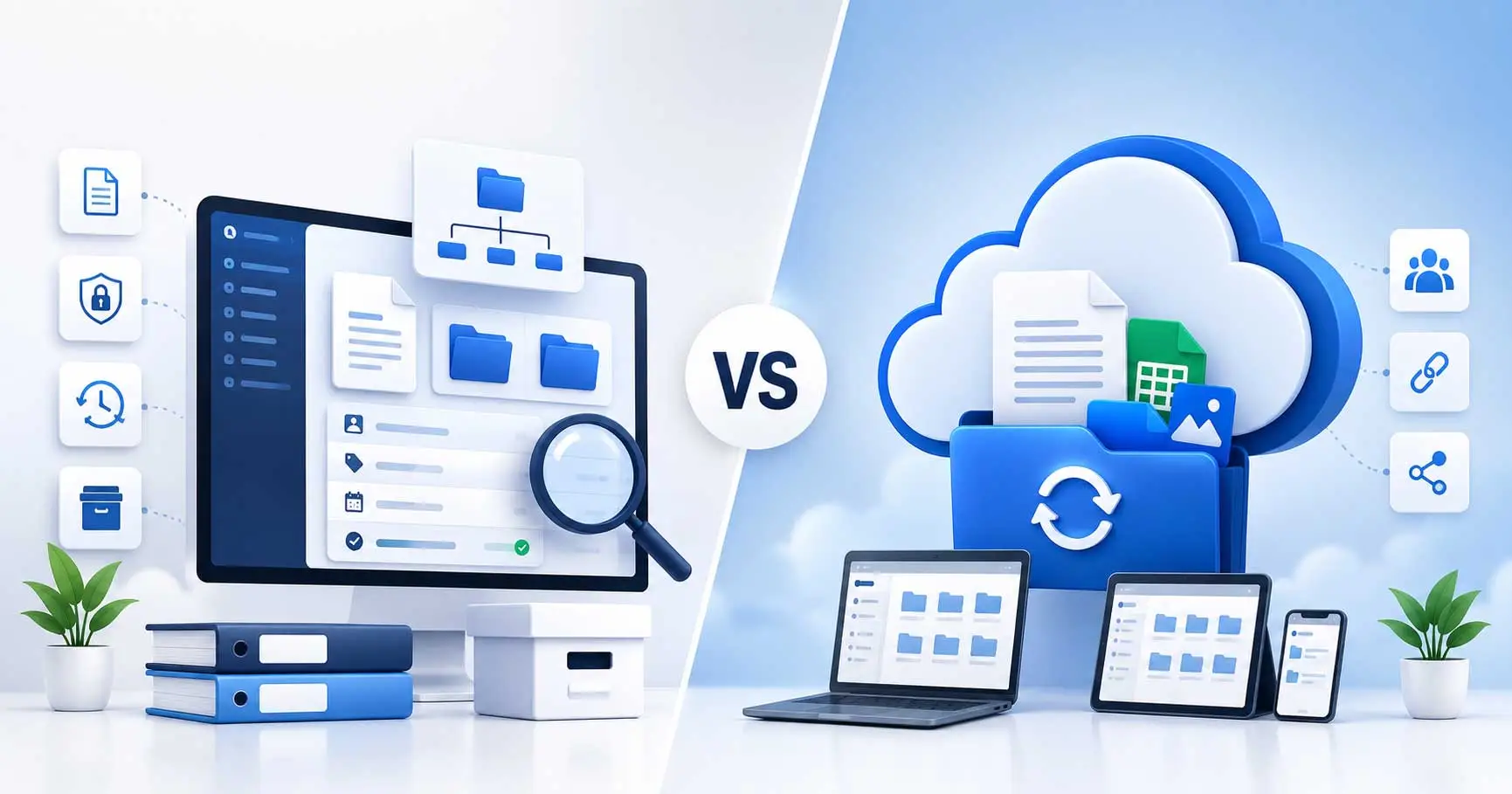 Vergleich zwischen Dokumentenmanagementsystem und Cloud-Speicher